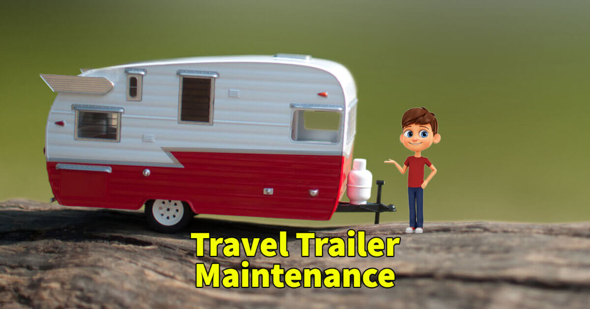 Toy Travel Trailer and Cartoon Man