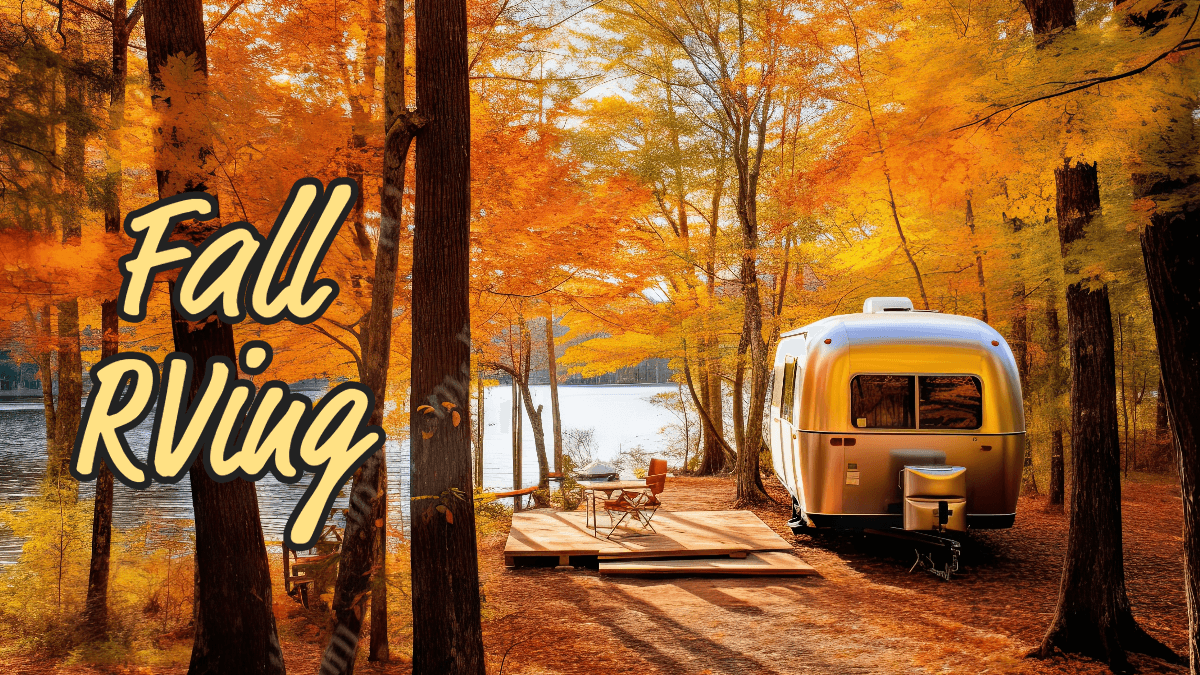 RV in a campground during the fall