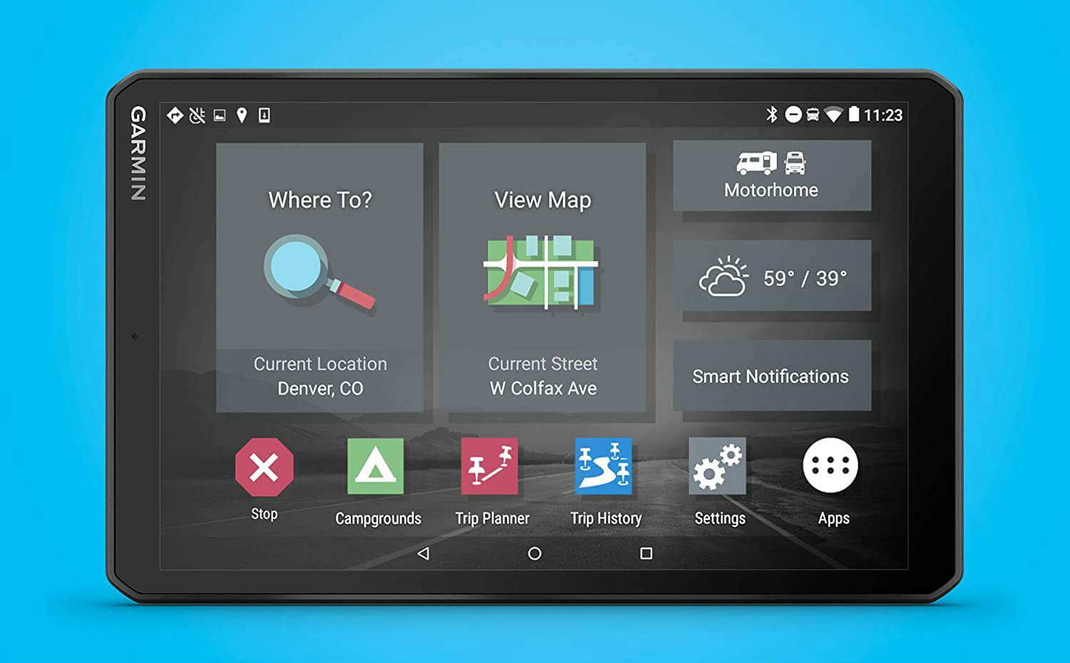 A Garmin RV GPS Tablet