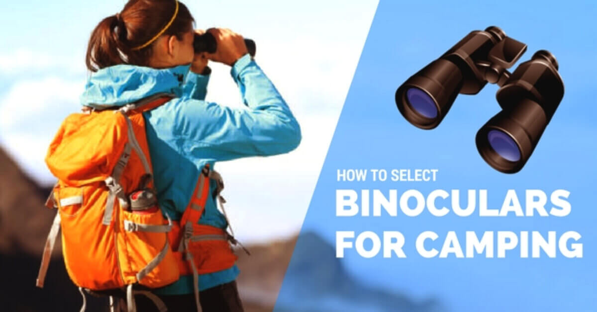 Women camping looking through binoculars