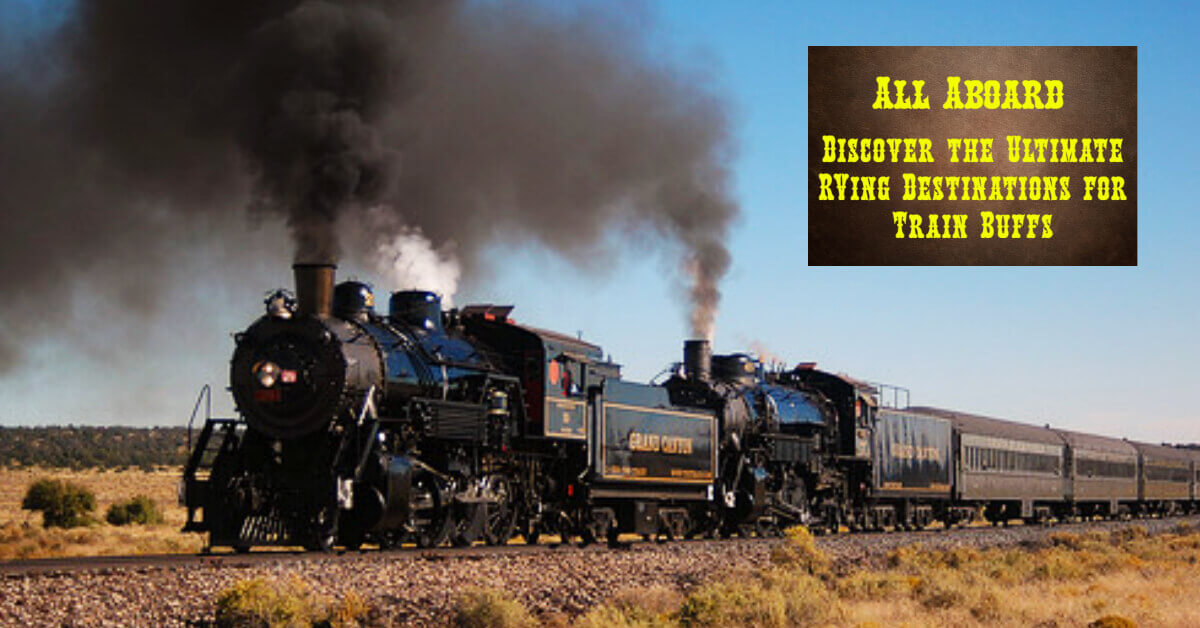 2 Grand Canyon Railway locomotives pulling train cars loaded with passengers up to the Grand Canyon
