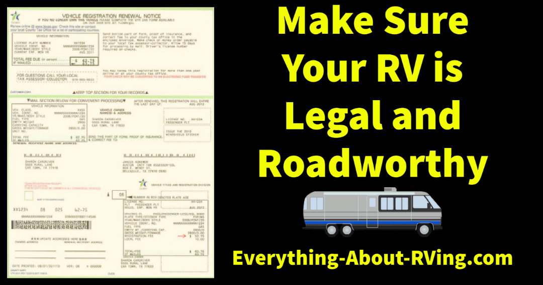 Make Sure Your RV is Legal and Roadworthy