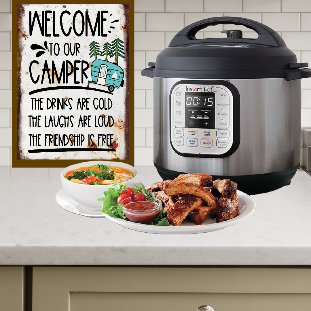 An Instant Pot being used in an RV's Kitchen