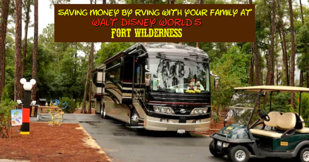 An RV camping at Disney World's Fort Wilderness Resort and Campground