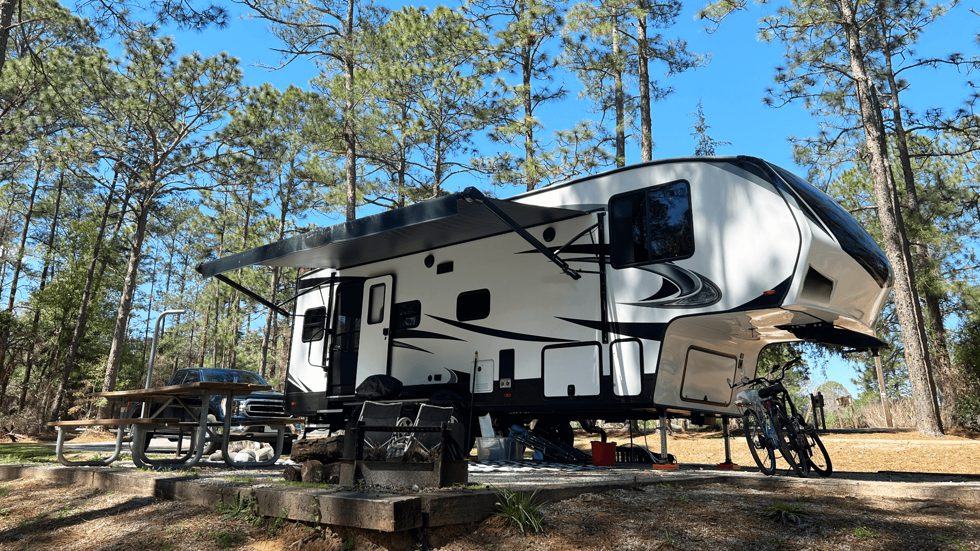 5th Wheel Trailer in Campground 5th Wheel Trailer in Campground