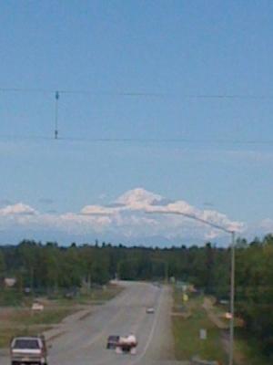 Mt. McKinley (Dinali) as seen from Parks Highway.  Still 75-100 miles away