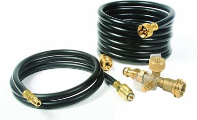 Camco 59103 Propane Brass Tee with 3 Ports and 12' Hose