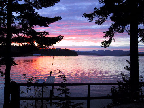 Sunset Over  Cavanaugh Bay Idaho