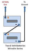 2 Six Volt Deep Cycle Batteries Hooked Up in Series Circuit