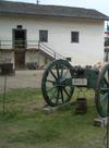 An original cannon inside Sutter's Fort, in downtown Sacramento, CA